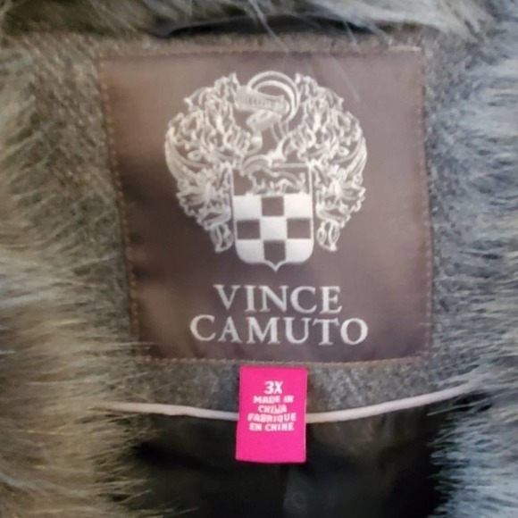 VINCE Camuto faux‎ fur wool coat women's size 3X new!!! - Picture 6 of 11